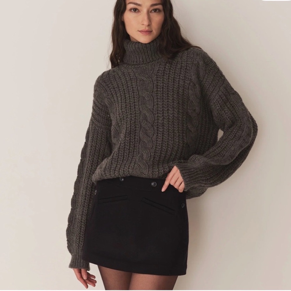 NWT- DOEN Leighton Sweater- Dark Grey - Picture 7 of 7